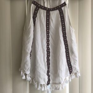 H&M Coachella White Fringe tank